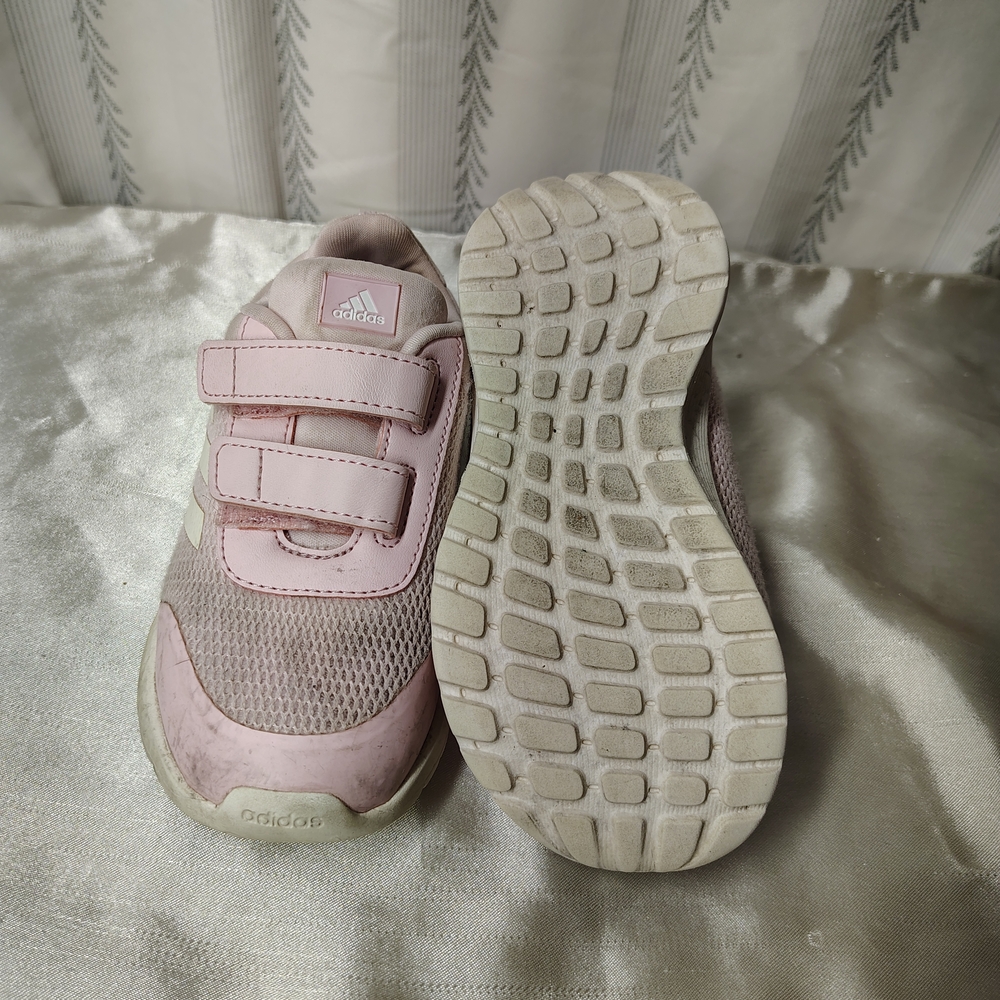 Adidas Kids Light Pink Velcro Sneakers